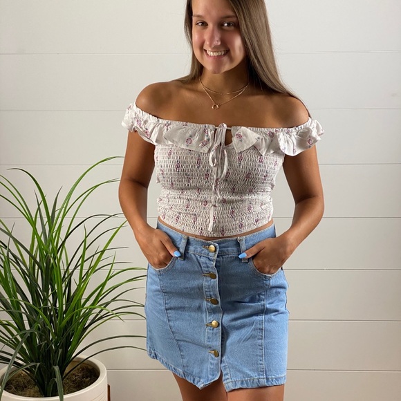 Sadie & Sage Off the Shoulder Crop Top - Picture 1 of 2